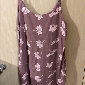 Pink Leaf Print Dress